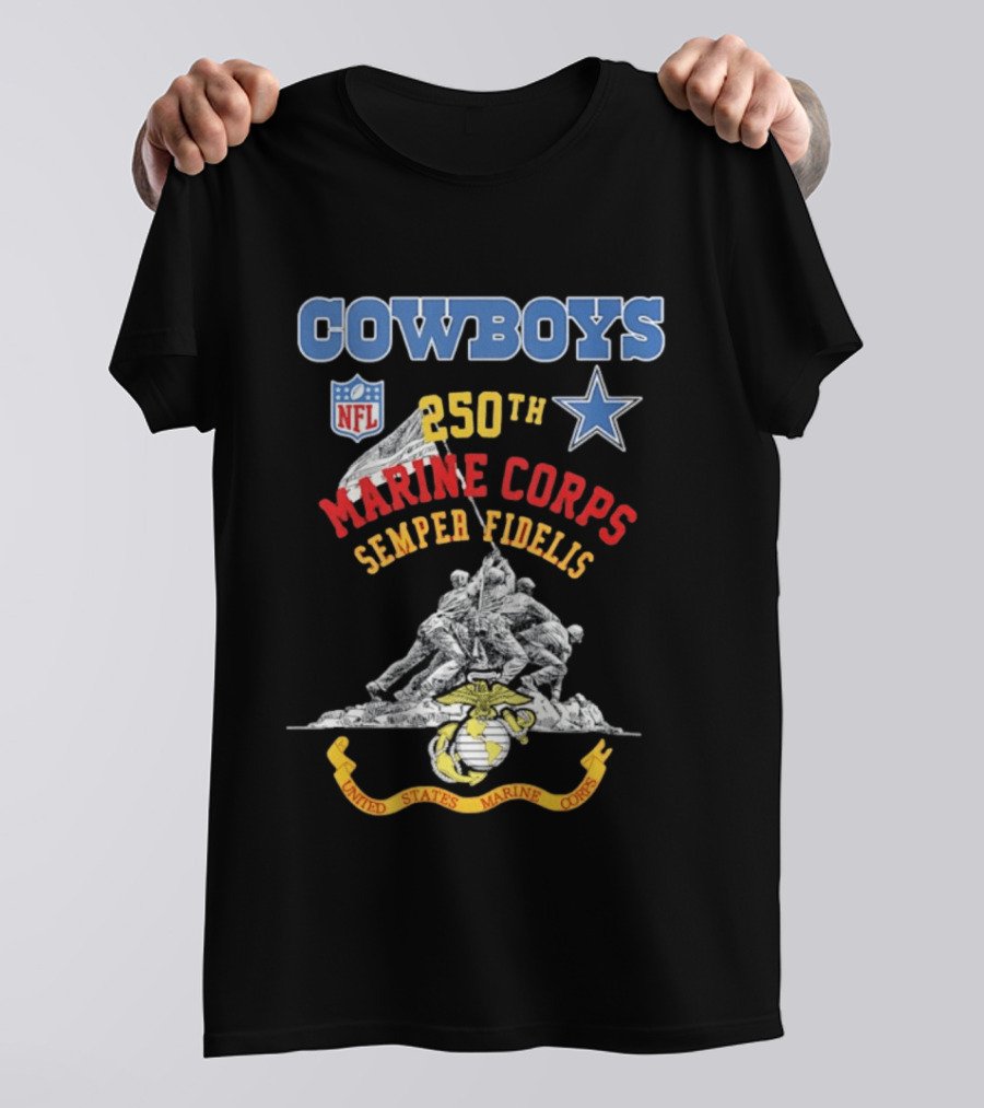 Cowboys NFL Marine Corps 250th Semper Fidelis United States T-Shirt