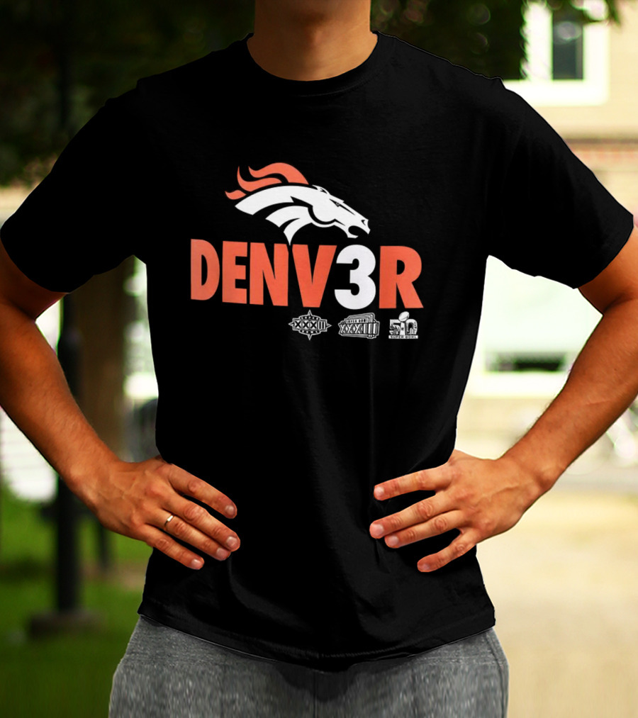 Denver Broncos Denv3r NFL Football Team Championship Fan T-Shirt