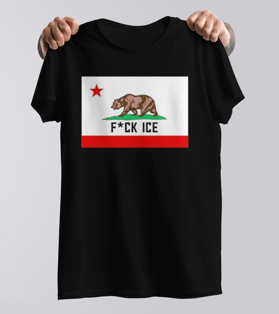 F*ck Ice Bear Flag California T-Shirt