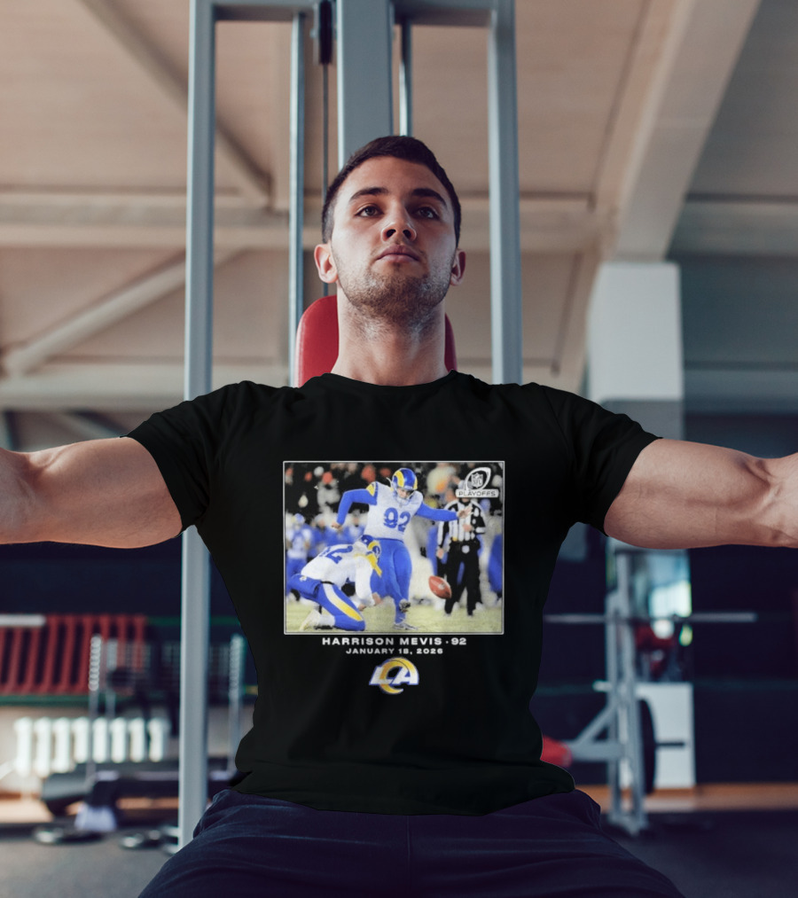 Harrison Mevis Los Angeles Rams NFL Playoffs Kick 92 T-Shirt