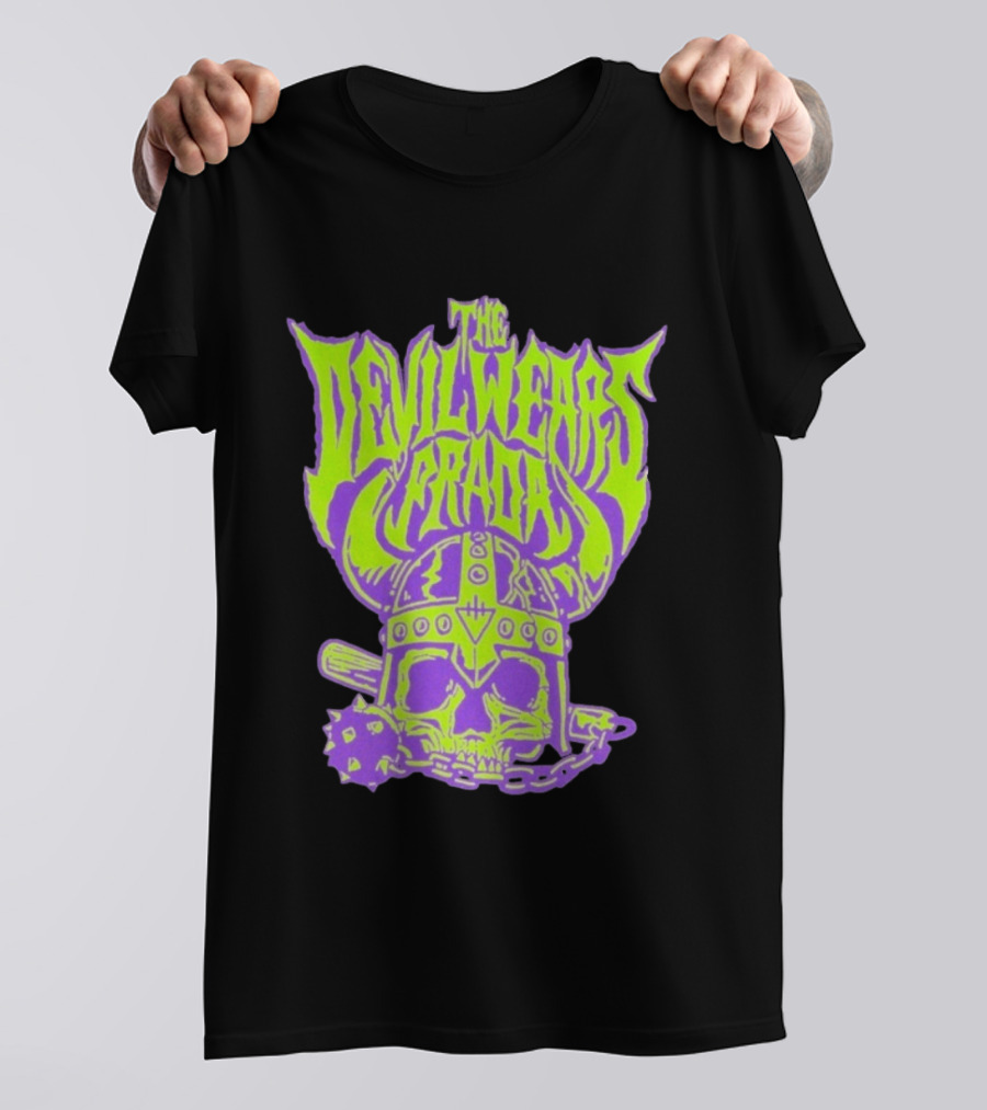 The Devil Wears Prada Viking Skull With Mace And Chain T-Shirt