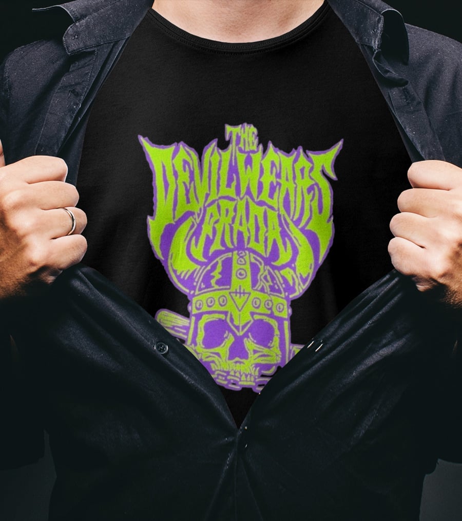 The Devil Wears Prada Viking Skull With Mace And Chain T-Shirt