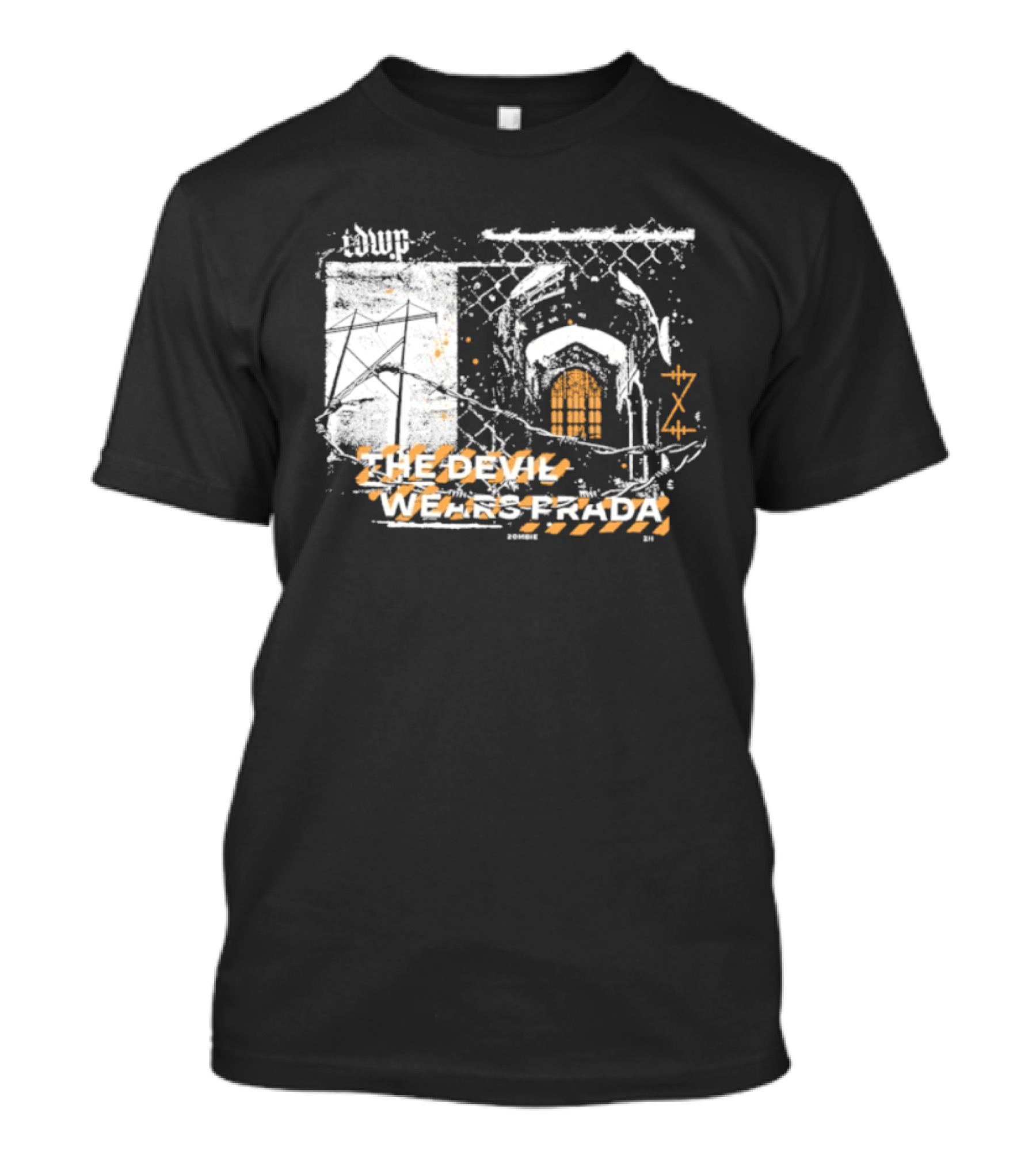 The Devil Wears Prada Zombie ZII X141 Orange White Fence Arch T-Shirt