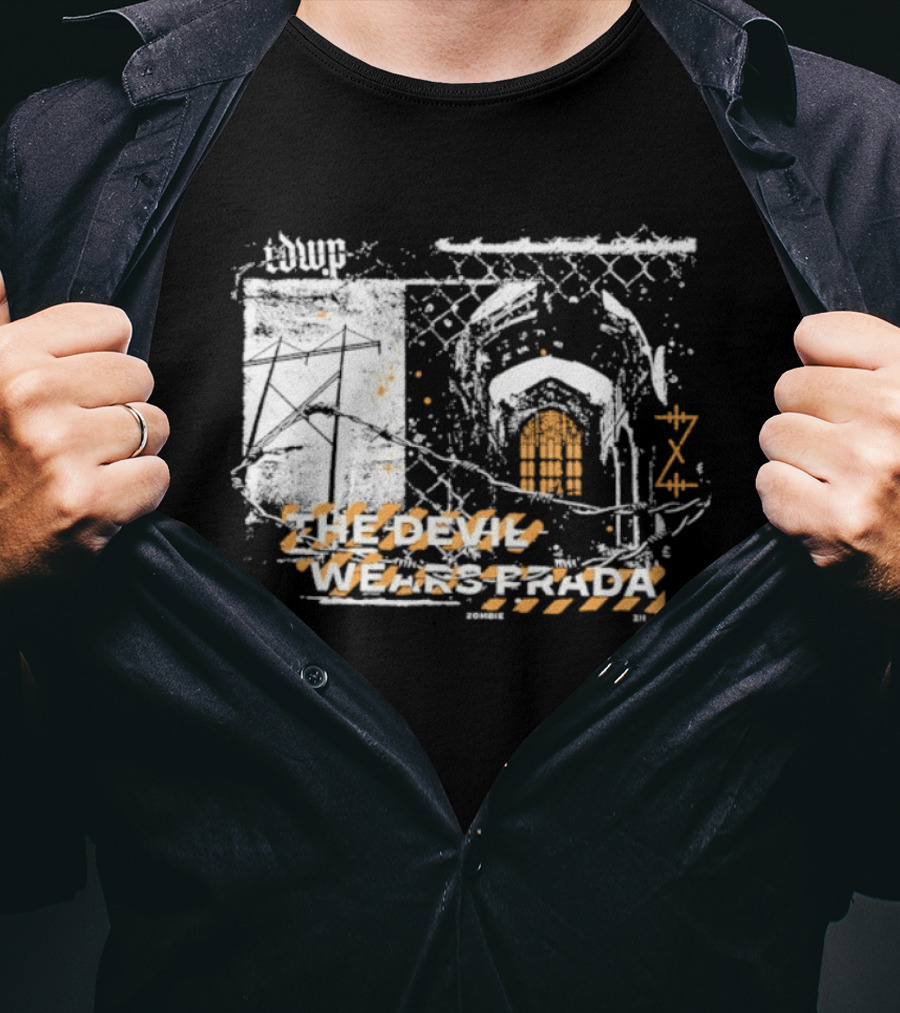 The Devil Wears Prada Zombie ZII X141 Orange White Fence Arch T-Shirt