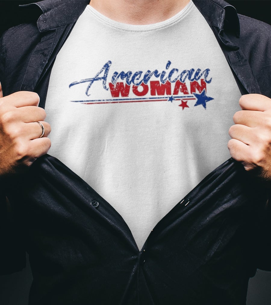 American Woman Stars And Stripes Red Blue T-Shirt