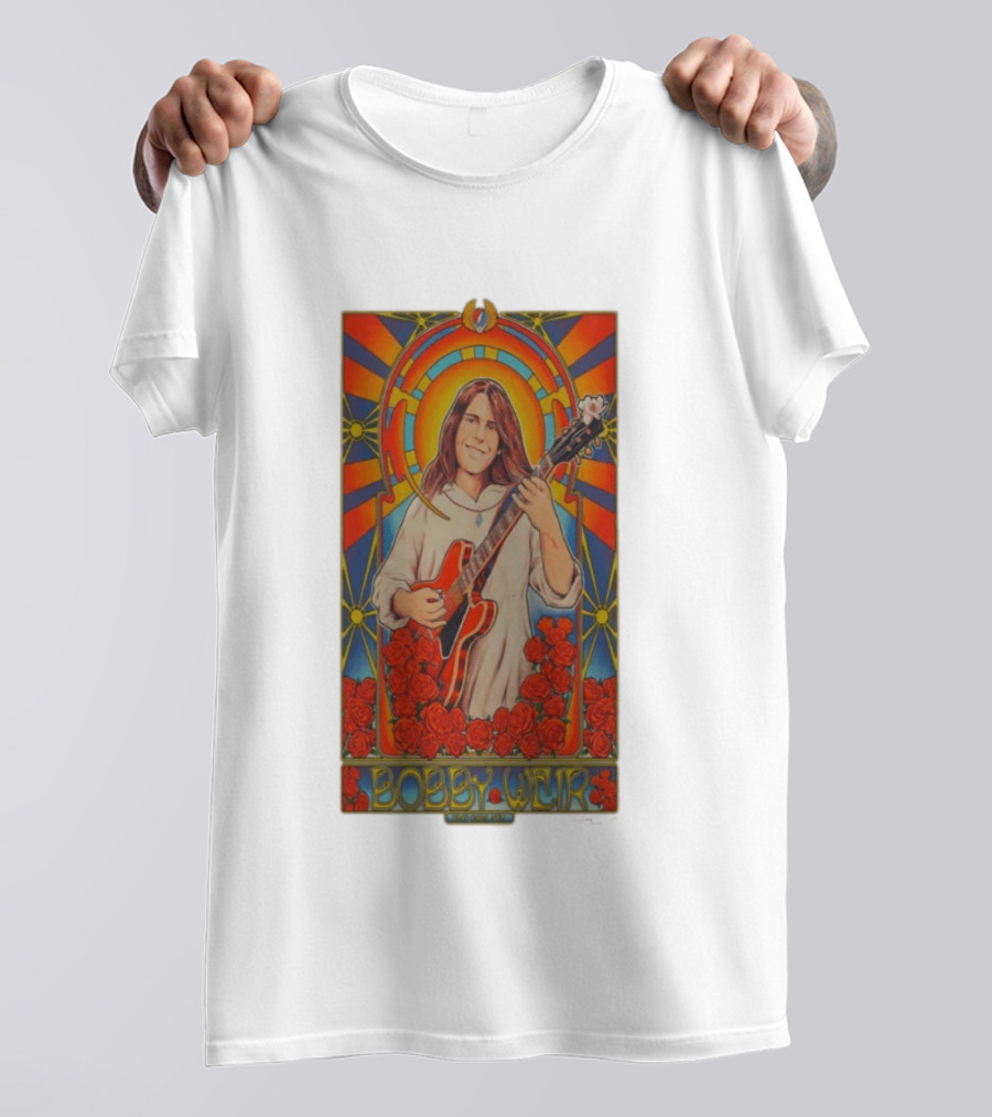 Bobby Weir 1947 2026 NFA Roses Psychedelic Art Nouveau T-Shirt