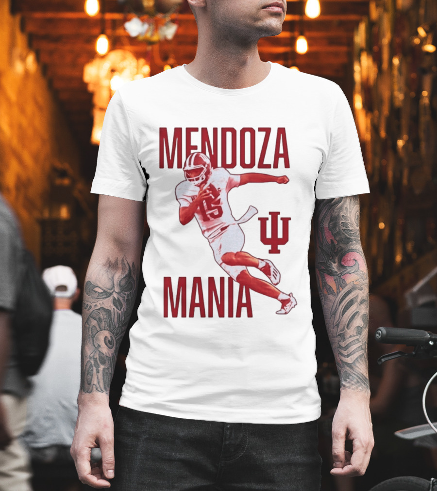 Mendoza Mania Indiana Hoosiers Football Player Action Icon IU T-Shirt