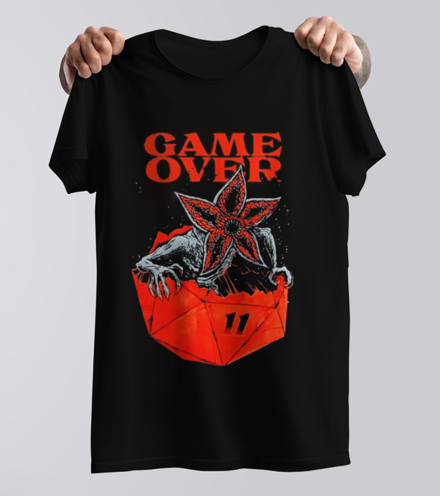 Game Over Stranger Things Demogorgon Eleven Dice T-Shirt