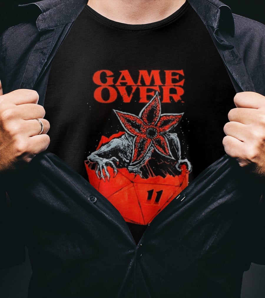 Game Over Stranger Things Demogorgon Eleven Dice T-Shirt