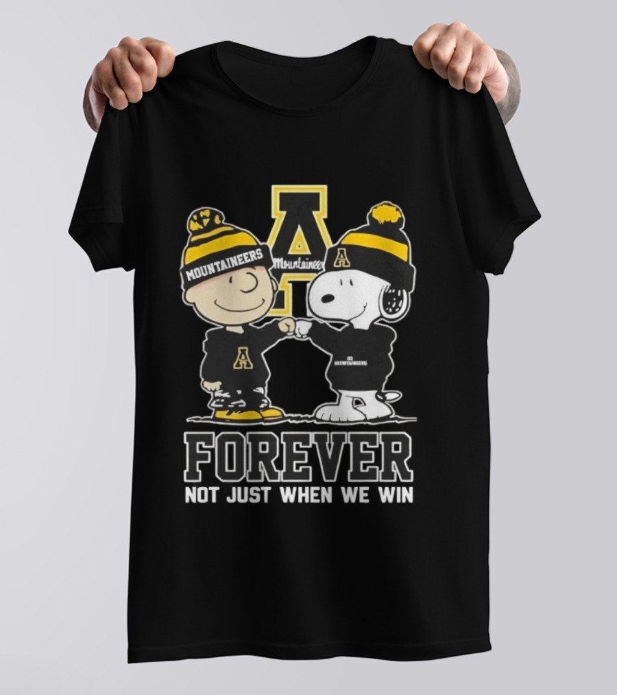 Peanut Snoopy Charlie Brown Appalachian State Mountaineers Forever Not Just When We Win T-Shirt
