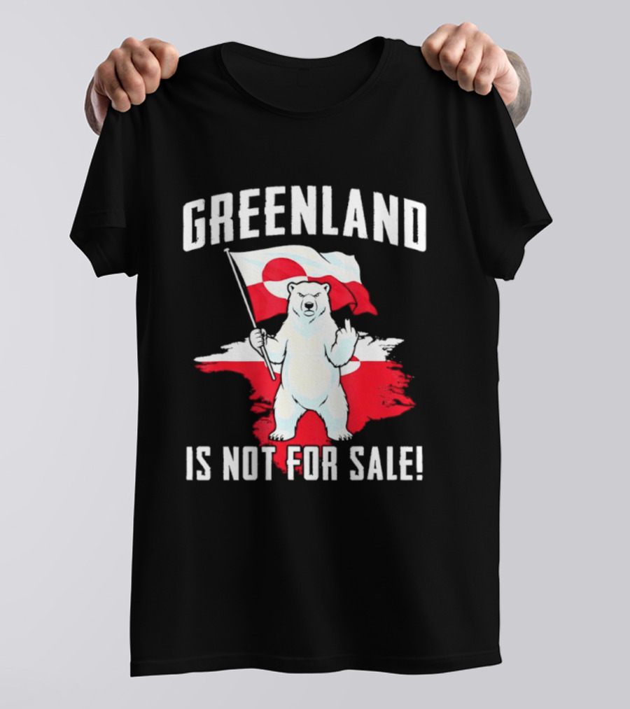 Greenland Is Not For Sale Polar Bear Flag Awareness T-Shirt