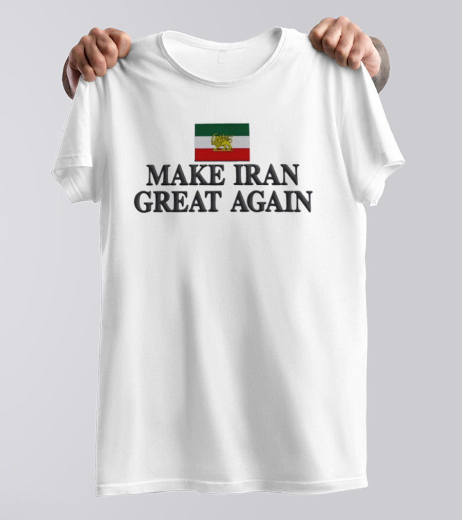 Make Iran Great Again Embroidered Flag Lion T-Shirt