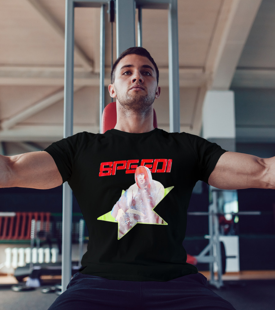 Lisa X AlterEgo Speedi Red Text Star T-Shirt