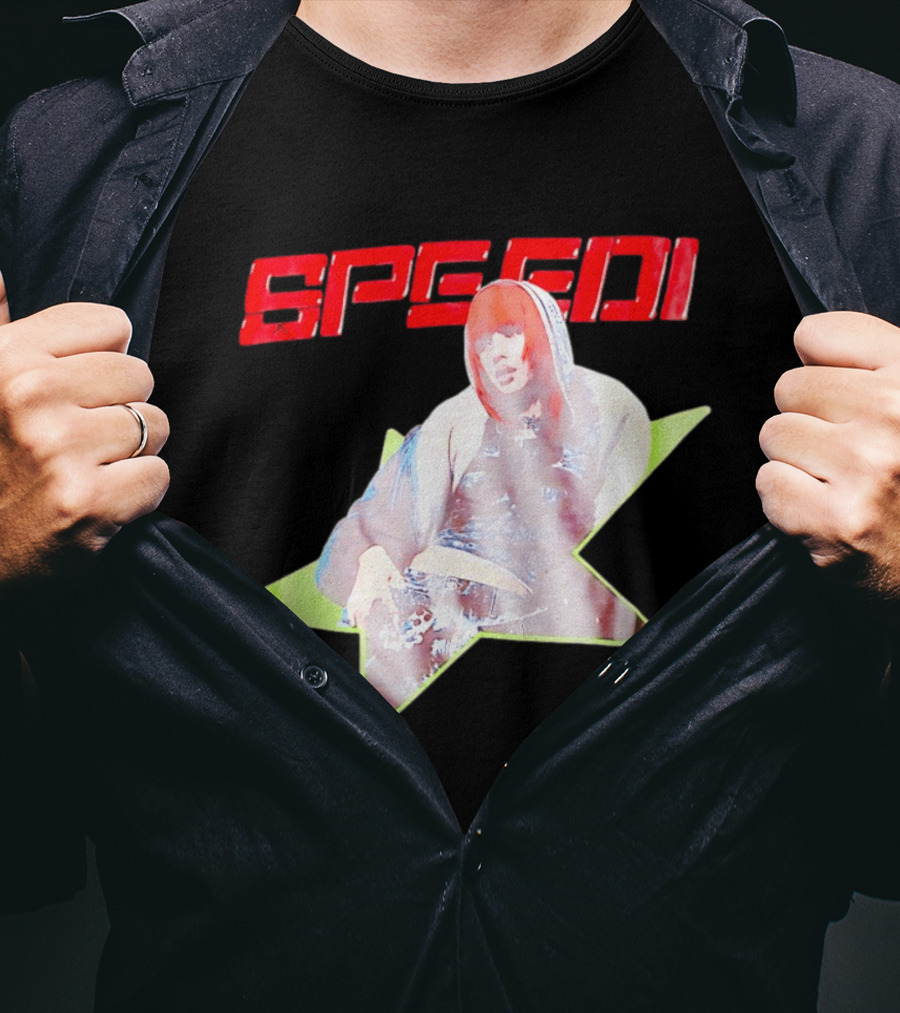 Lisa X AlterEgo Speedi Red Text Star T-Shirt