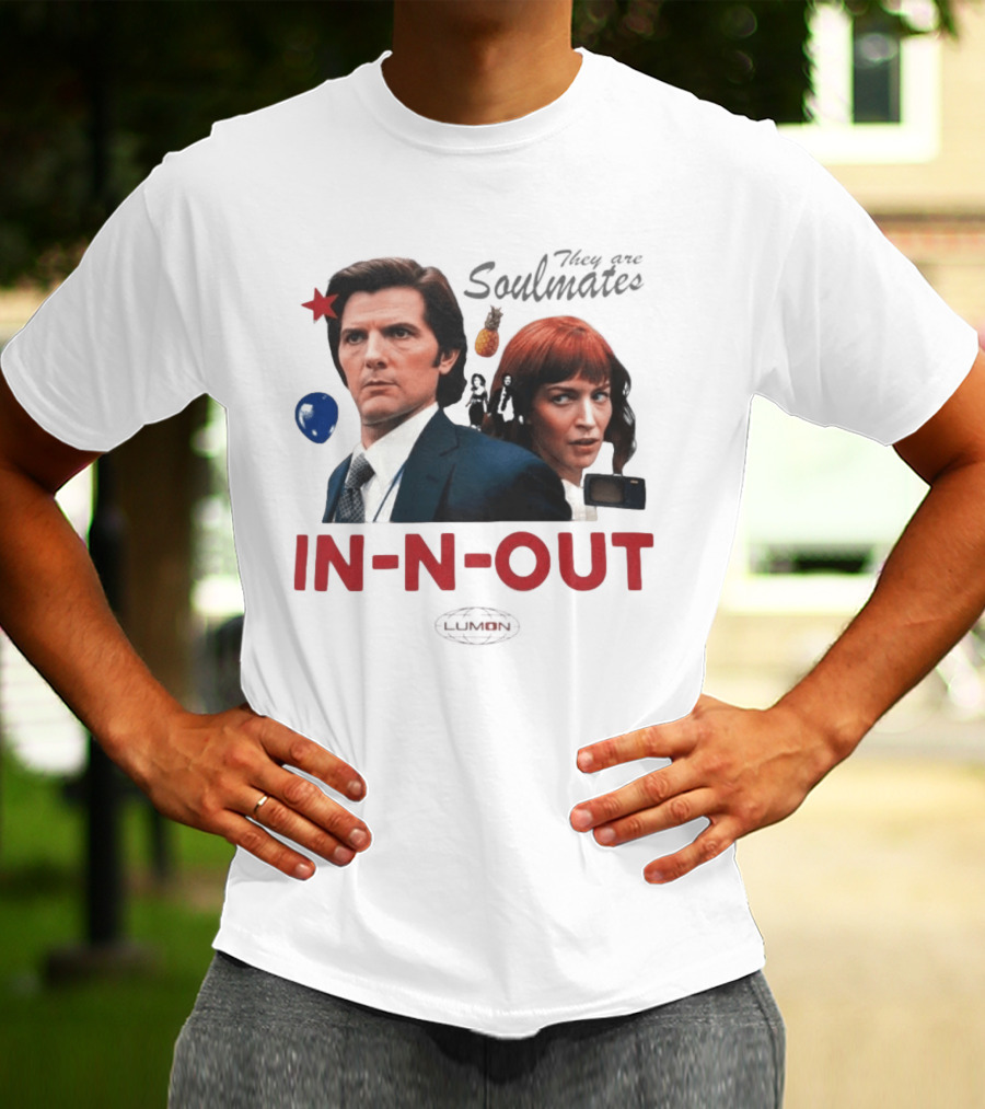 Severance They Are Soulmates IN N OUT Retro Style Pop Culture Reference T-Shirt