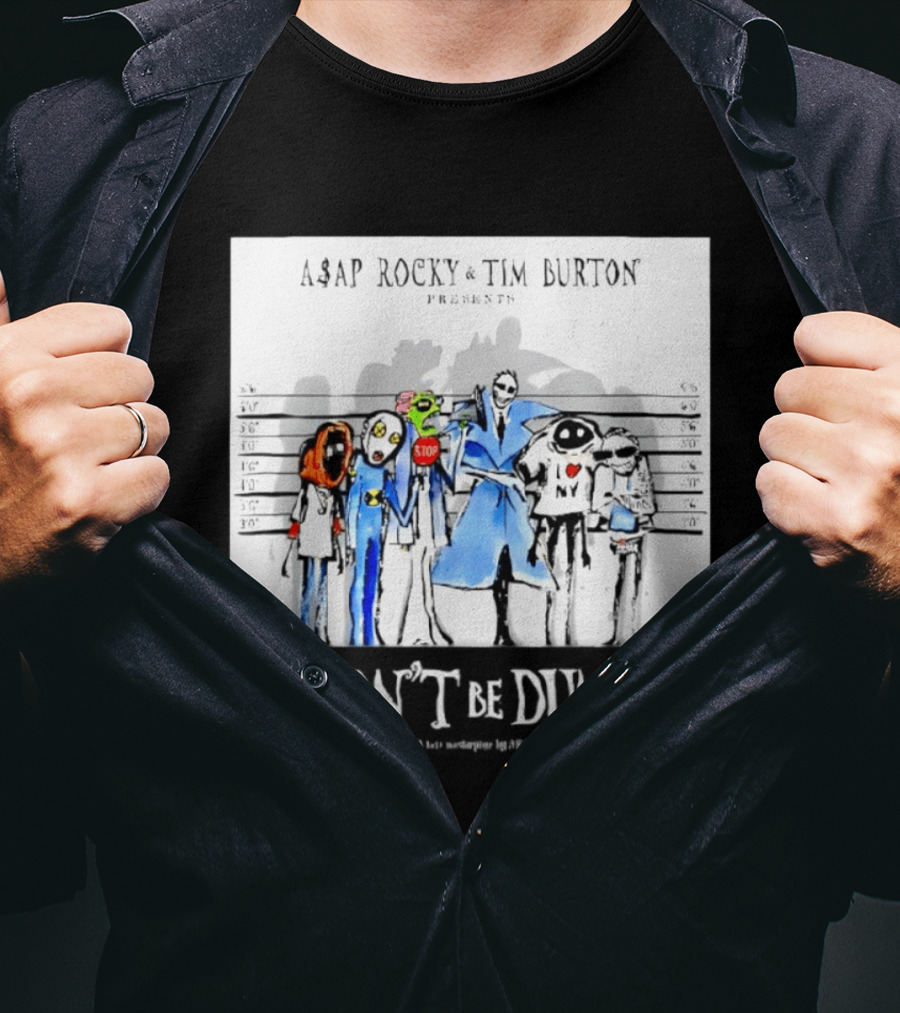 ASAP Rocky Tim Burton Presents Don't Be Dumb Shot Characters T-Shirt