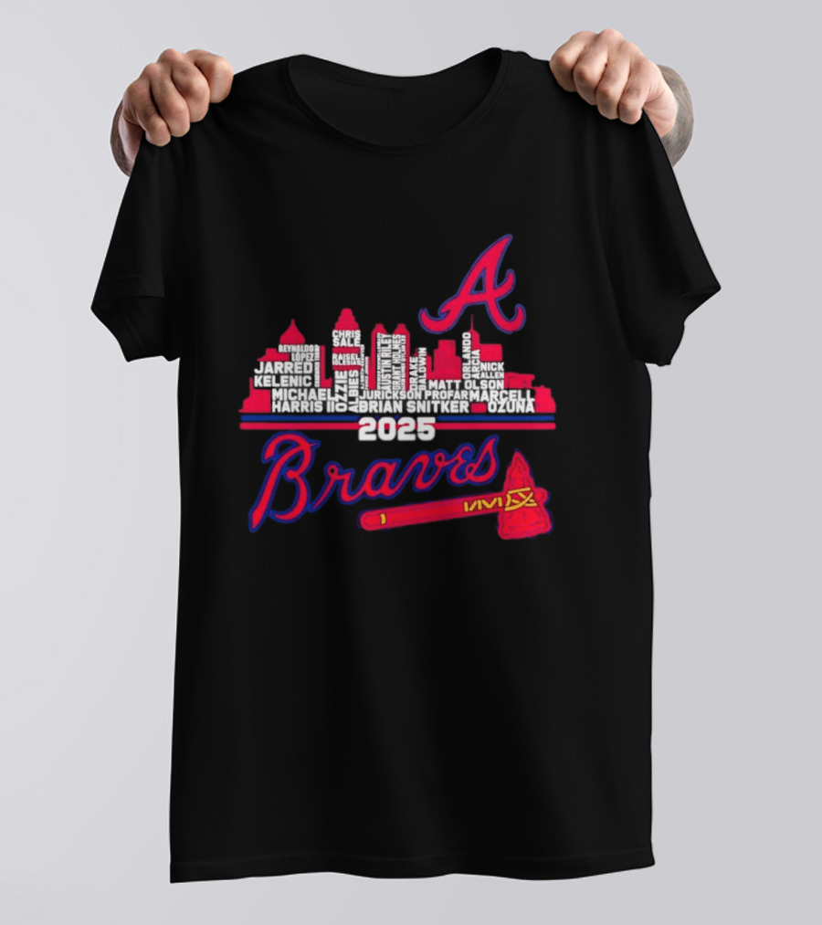 Atlanta Braves Players City Skyline 2025 T-Shirt