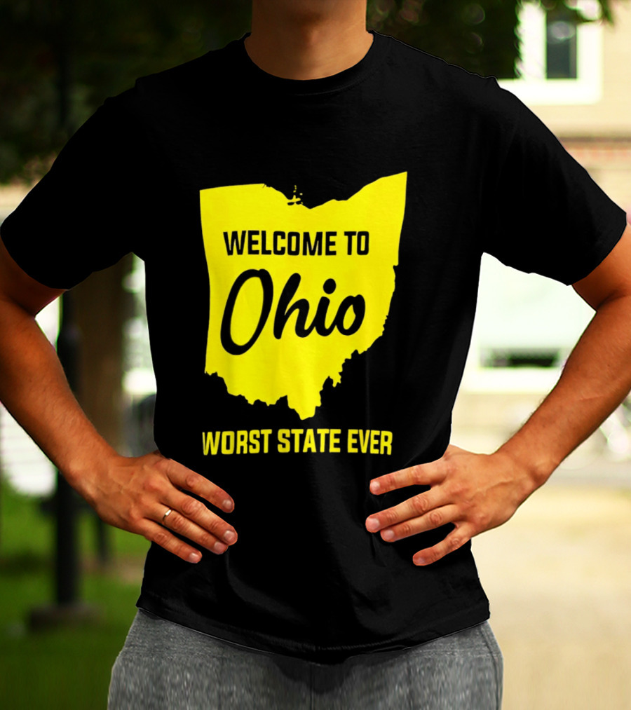Welcome To Ohio Worst State Ever Map T-Shirt