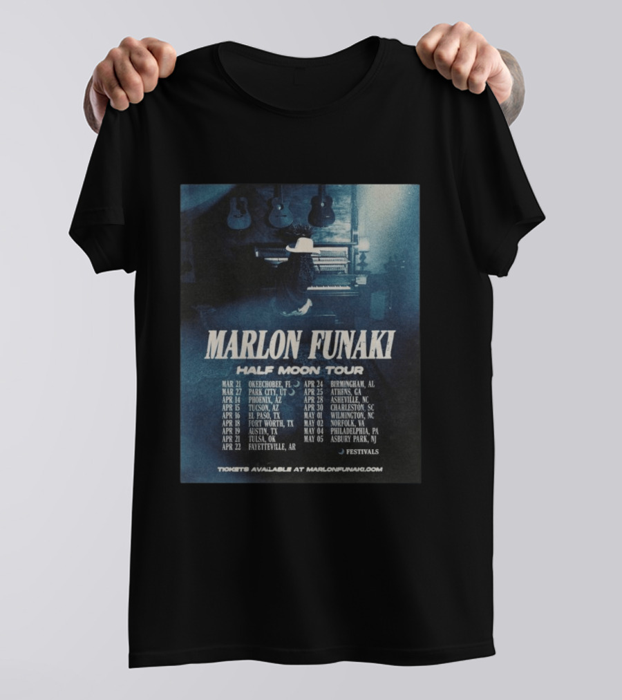 Marlon Funaki Half Moon Tour 2026 Dates Cities And Ticket Info T-Shirt