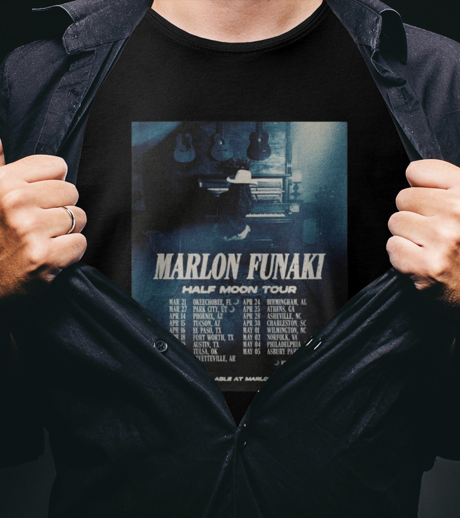 Marlon Funaki Half Moon Tour 2026 Dates Cities And Ticket Info T-Shirt