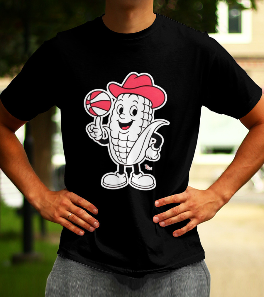 Nebraska Cornhuskers Cowboy Corn Basketball Playful T-Shirt