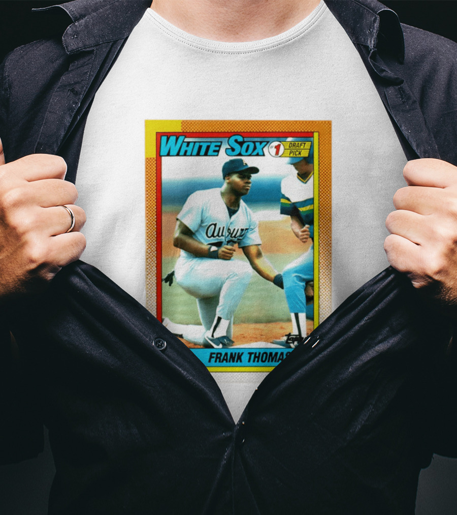 White Sox Frank Thomas 1990 Topps No. 1 Draft Pick Rookie Card T-Shirt