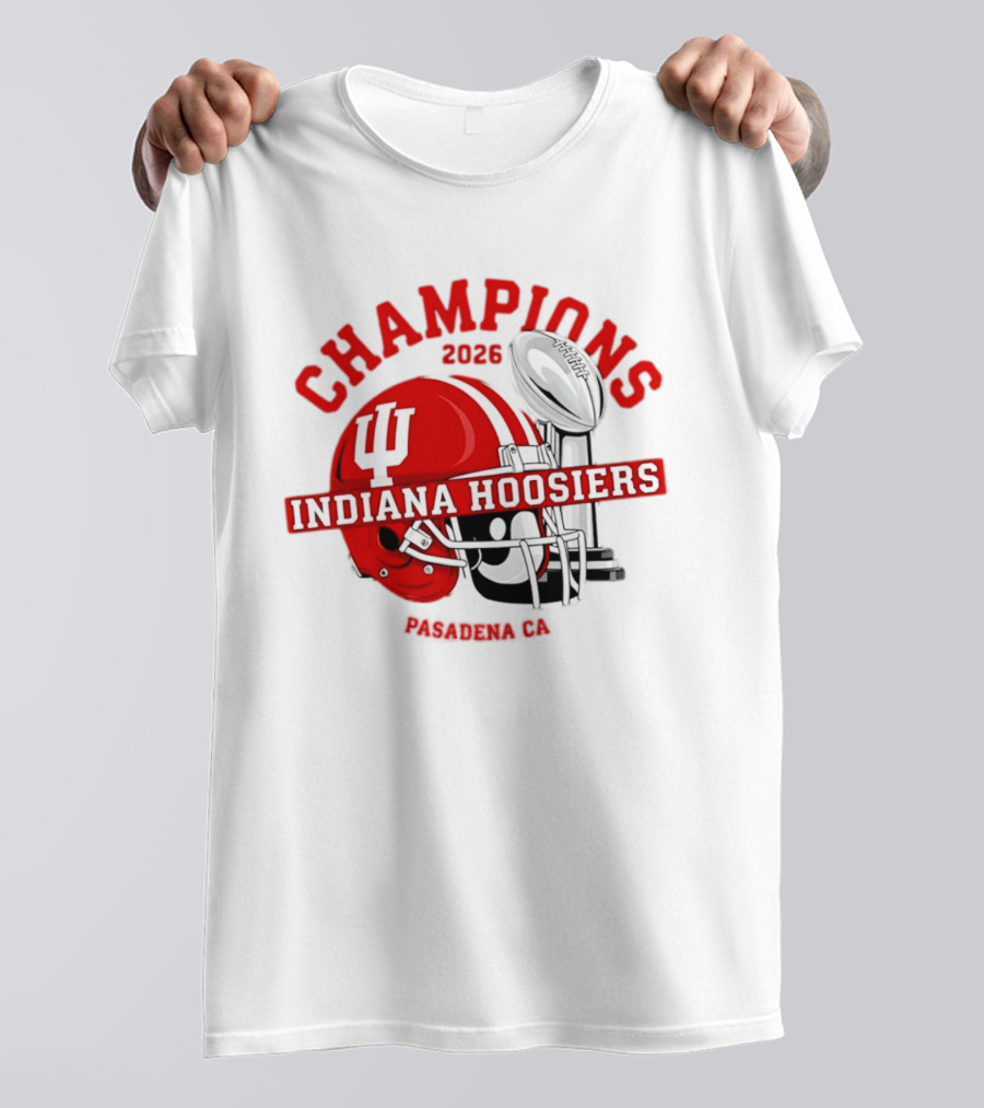 Indiana Hoosiers 2026 Champions Helmet Trophy Football Victory T-Shirt