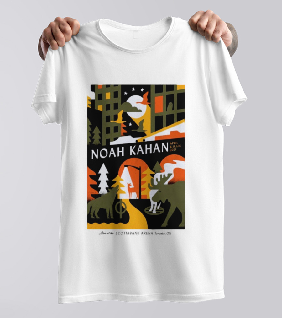 Noah Kahan April 6 14 16 2024 Toronto Wildlife Cityscape T-Shirt