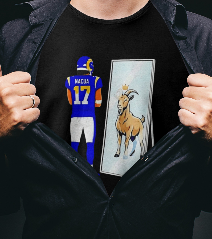 Puka Nacua 17 Los Angeles Rams Mirror Goat Crown T-Shirt