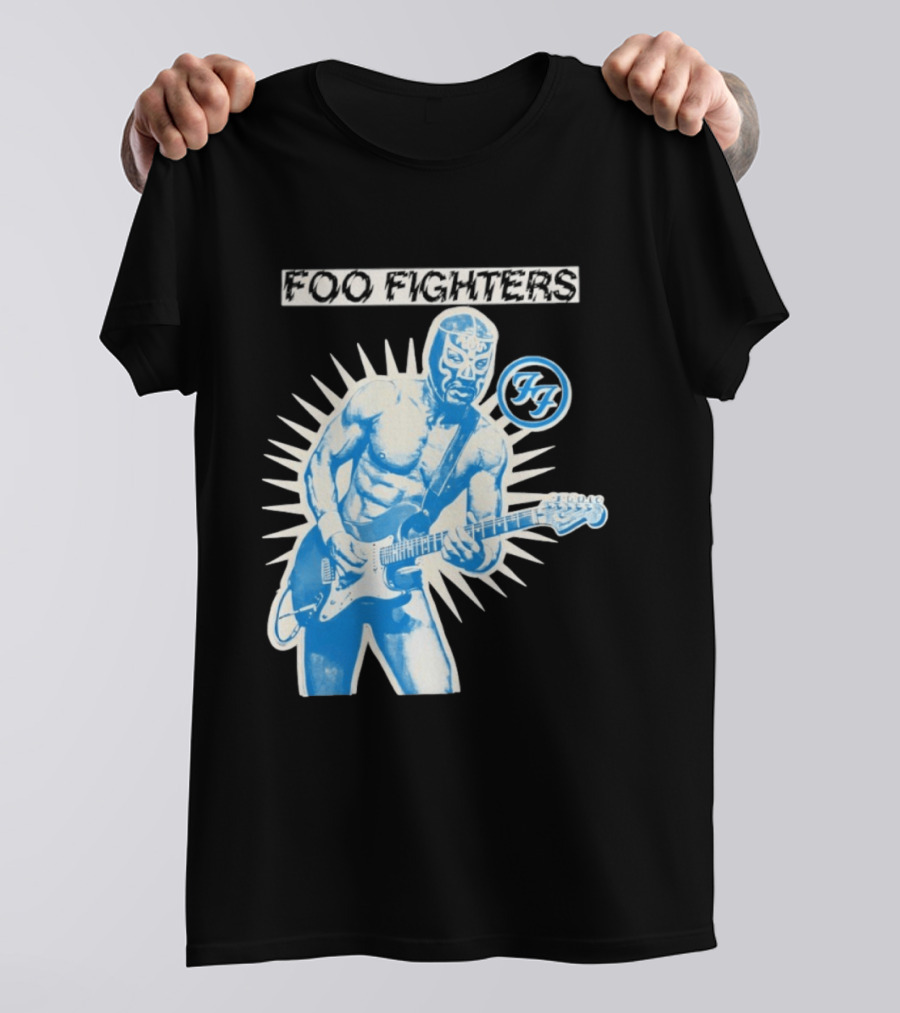 Foo Fighters 2026 Tasmania Lucha Libre Masked Guitarist Iconic FF T-Shirt