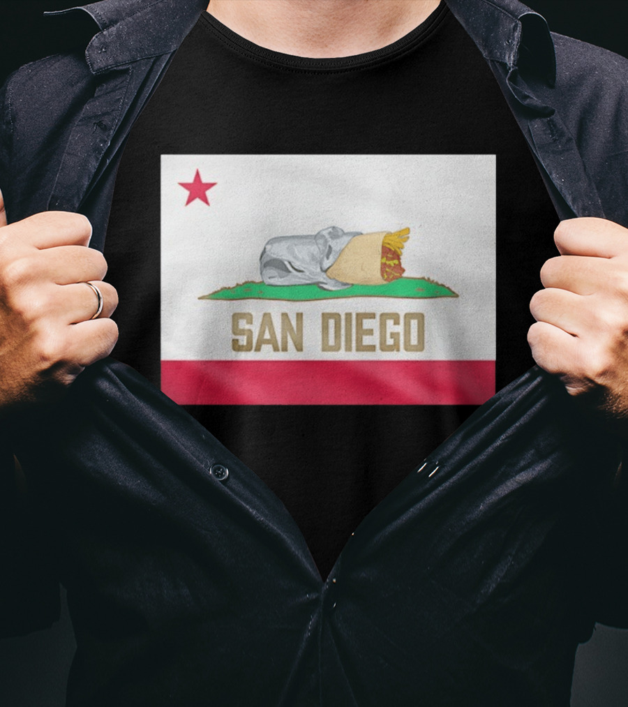 San Diego Padres Burrito California Flag T-Shirt