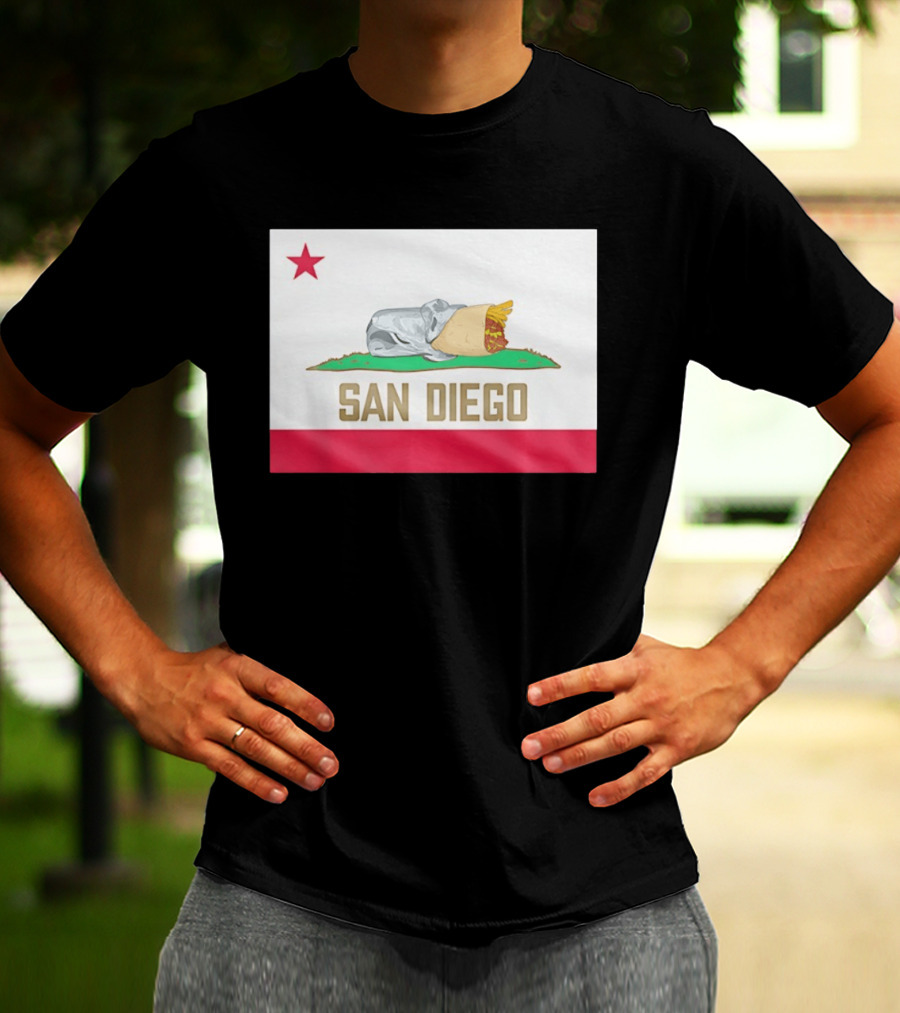 San Diego Padres Burrito California Flag T-Shirt