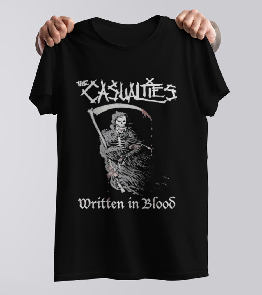 Casualties Written In Blood Grim Reaper Punk Band T-Shirt