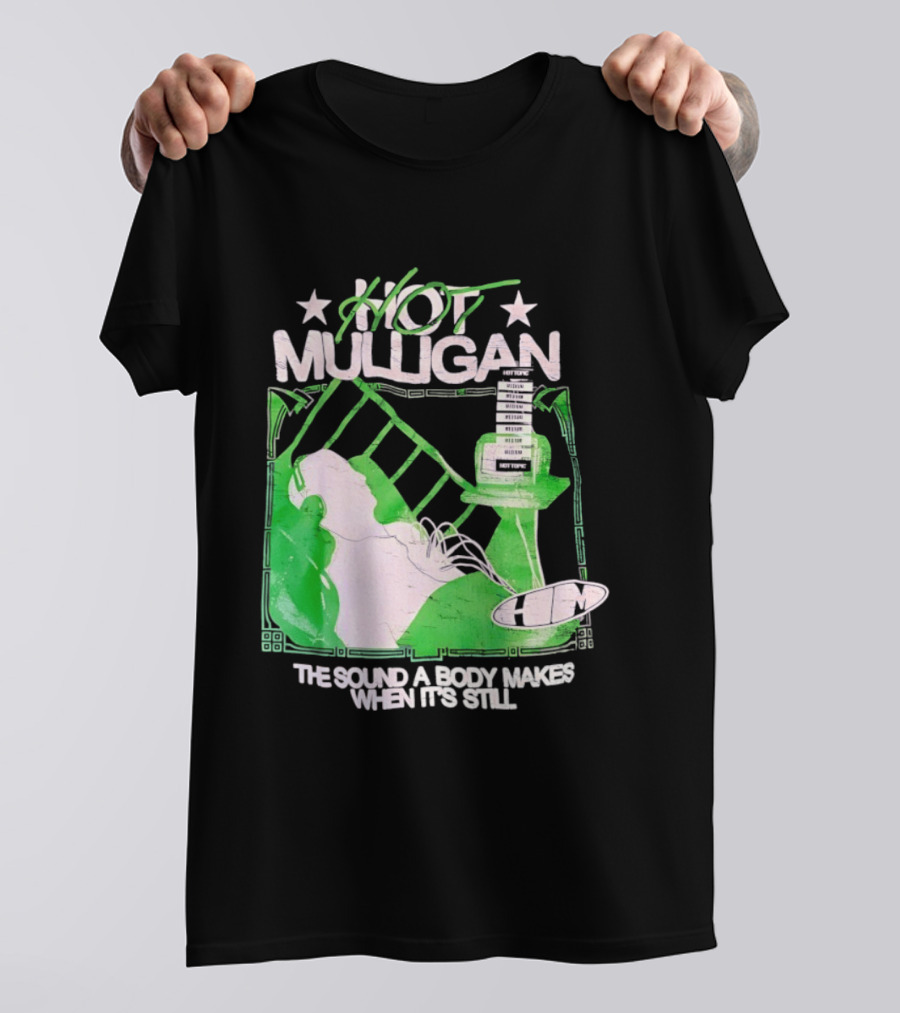 Hot Mulligan The Sound A Body Makes When It's Still Music Graphic With Green And White T-Shirt