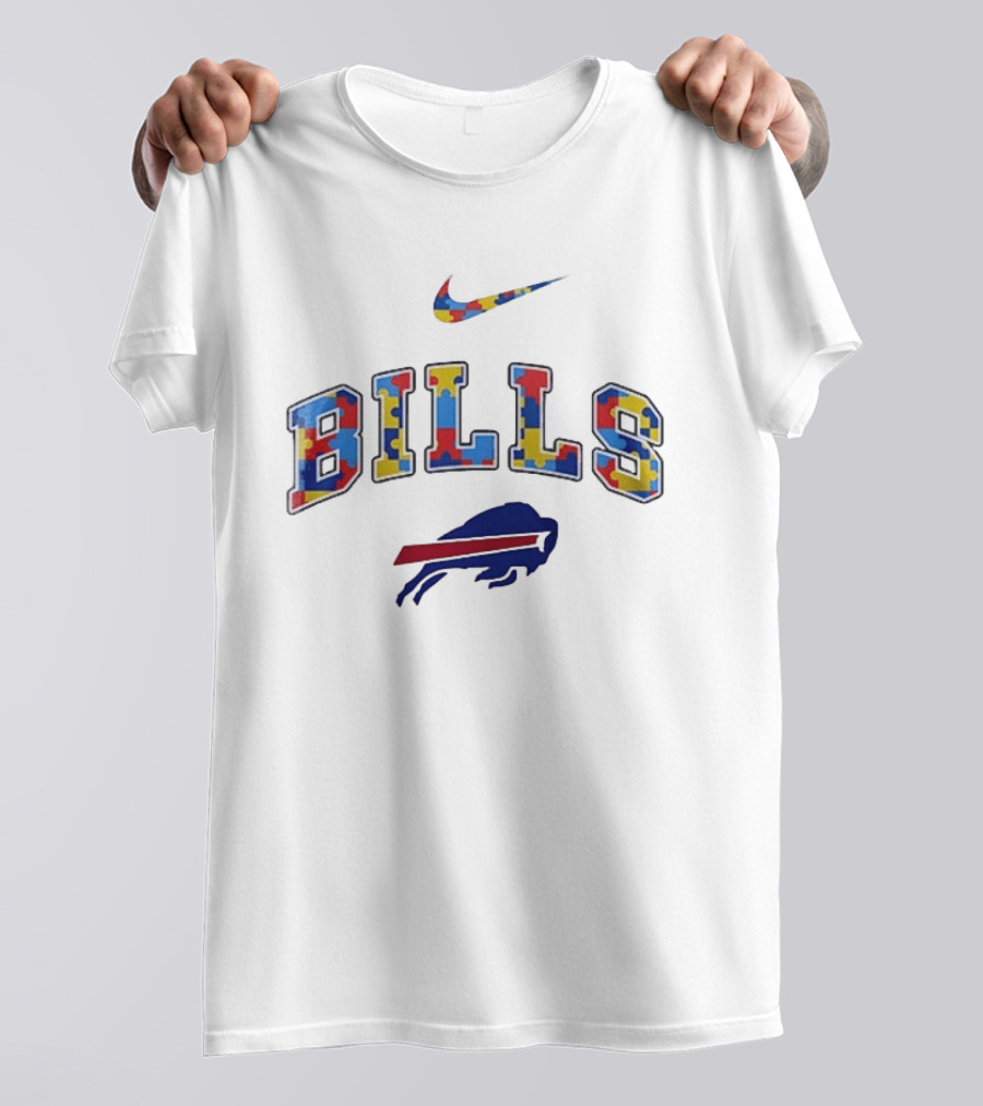 Buffalo Bills Puzzle Pattern Autism Awareness Accept Understand Love T-Shirt