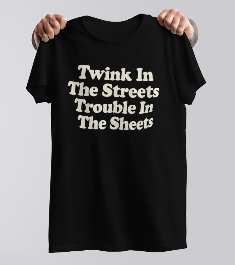 Twink In The Streets Trouble In The Sheets Phrase T-Shirt