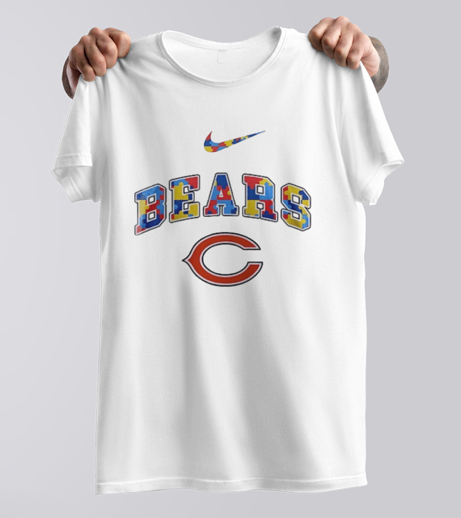 Chicago Bears Autism Awareness Puzzle Nike Accept Understand Love T-Shirt