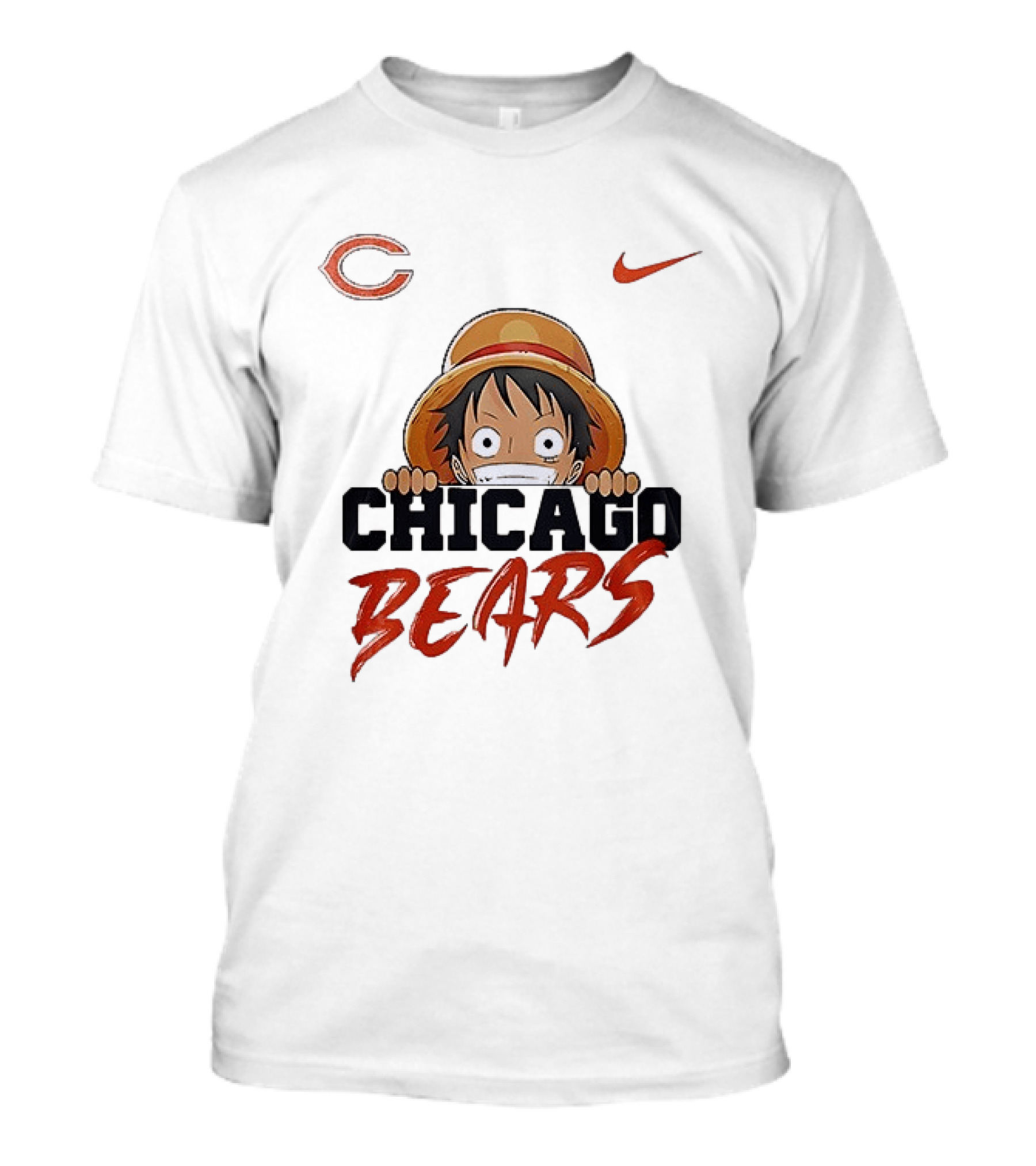 Chicago Bears Monkey D Luffy One Piece Collaboration T-Shirt