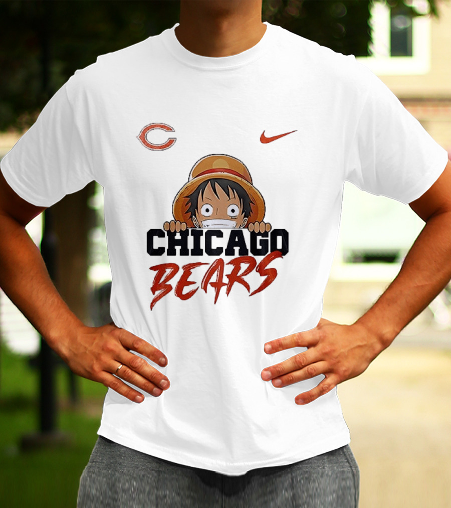 Chicago Bears Monkey D Luffy One Piece Collaboration T-Shirt