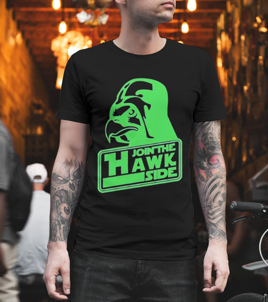 Join The Hawk Side Classic Iconic Green Hawk Face T-Shirt