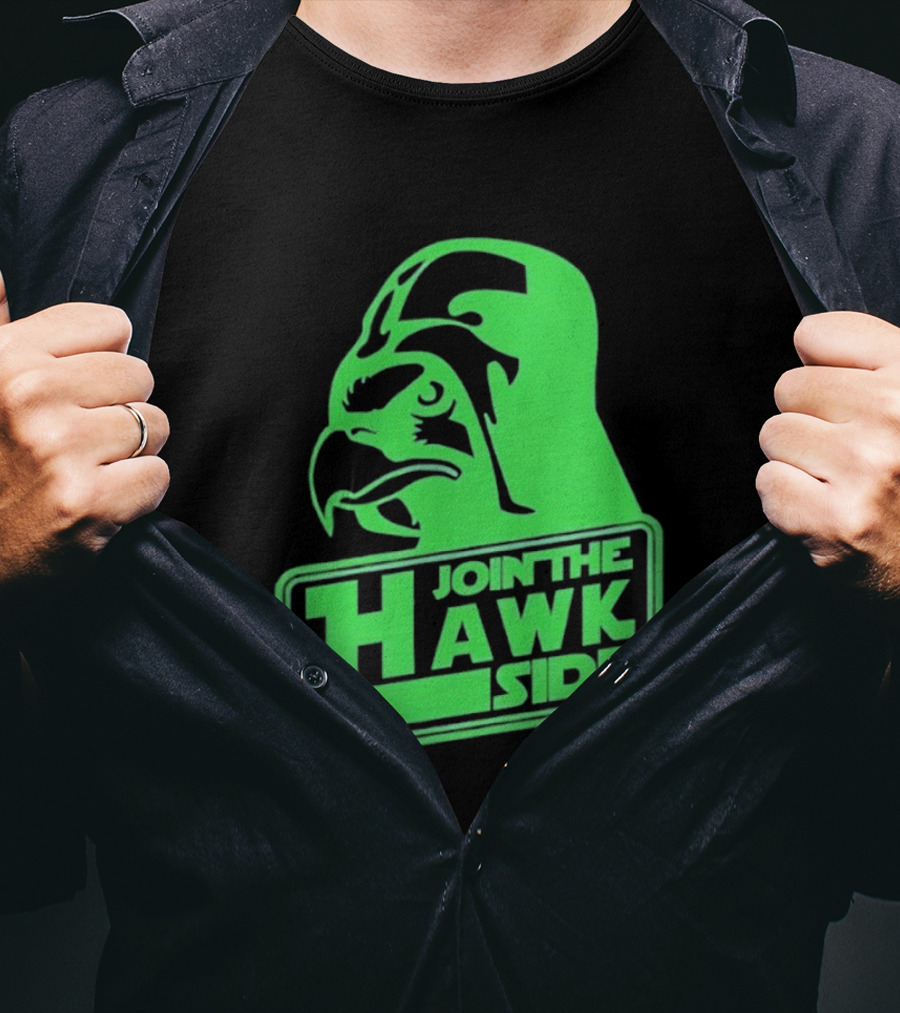 Join The Hawk Side Classic Iconic Green Hawk Face T-Shirt