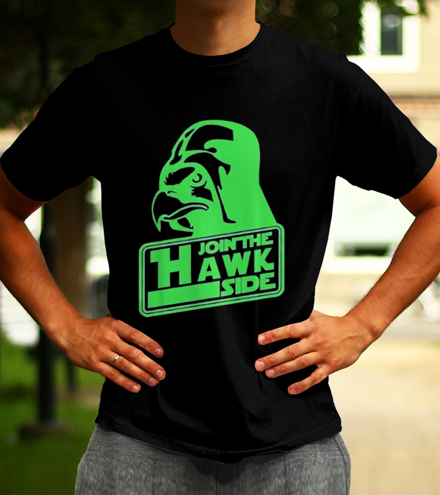 Join The Hawk Side Classic Iconic Green Hawk Face T-Shirt