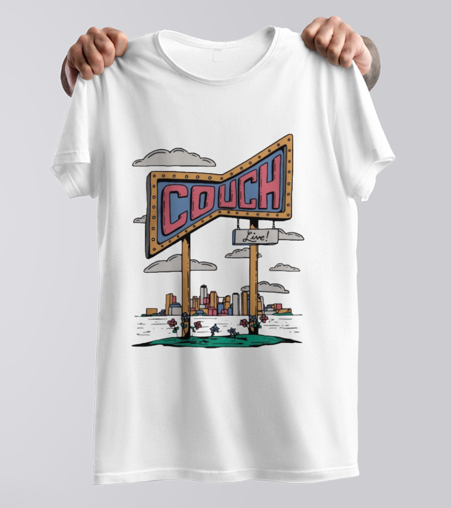 Couch Live Sign City Skyline T-Shirt