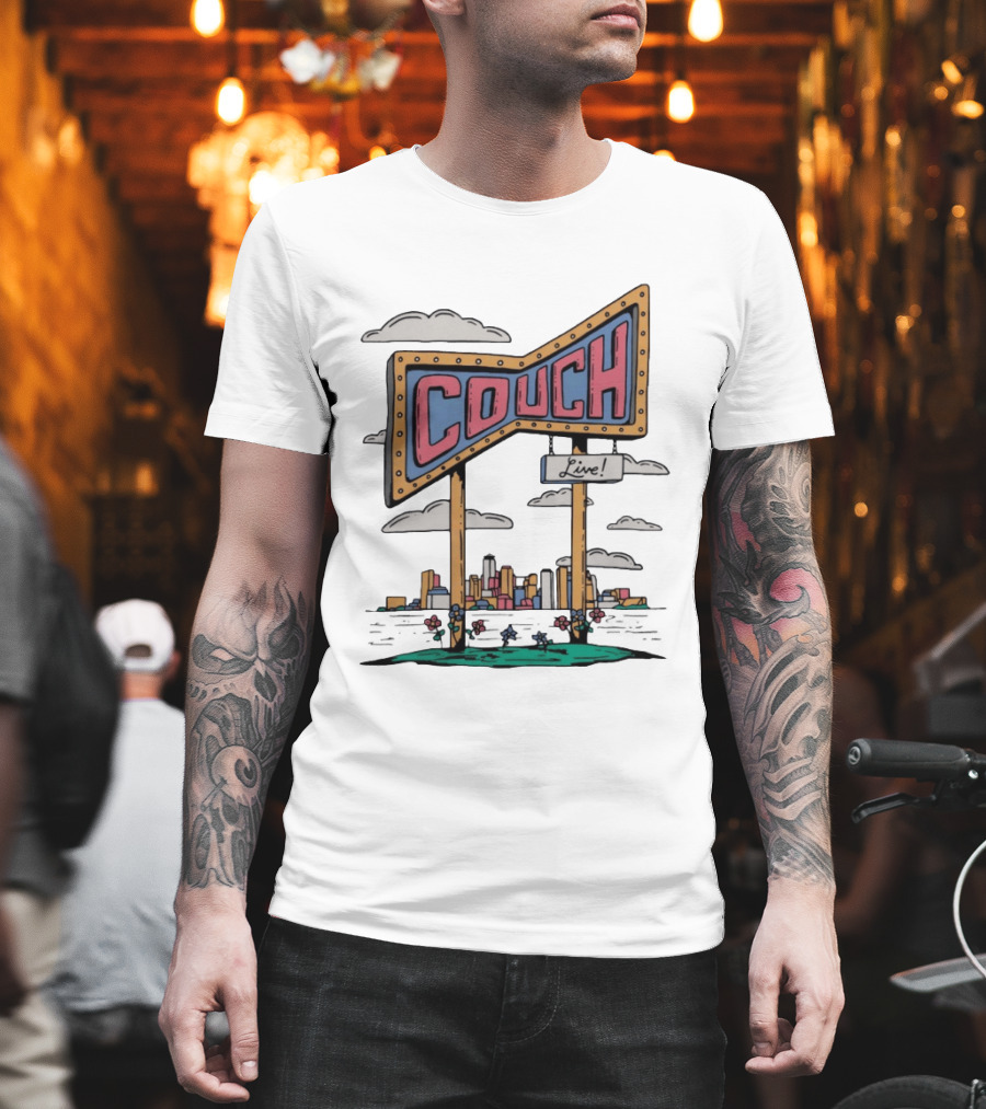 Couch Live Sign City Skyline T-Shirt