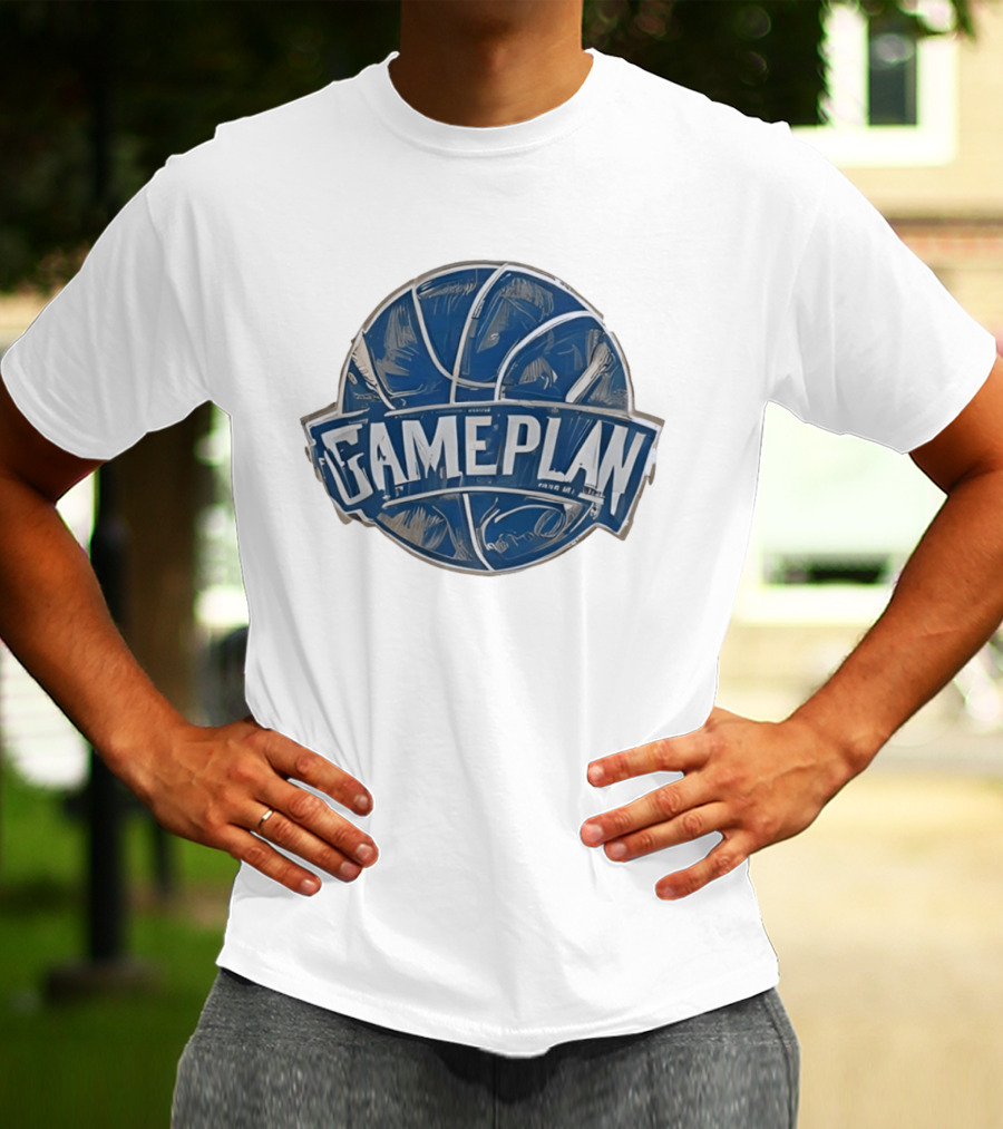 Gameplan Basketball Painting Blue Basketball T-Shirt