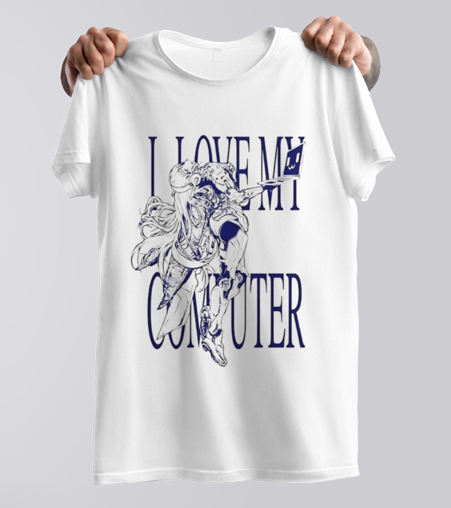 I Love My Computer Anime Character Technology T-Shirt