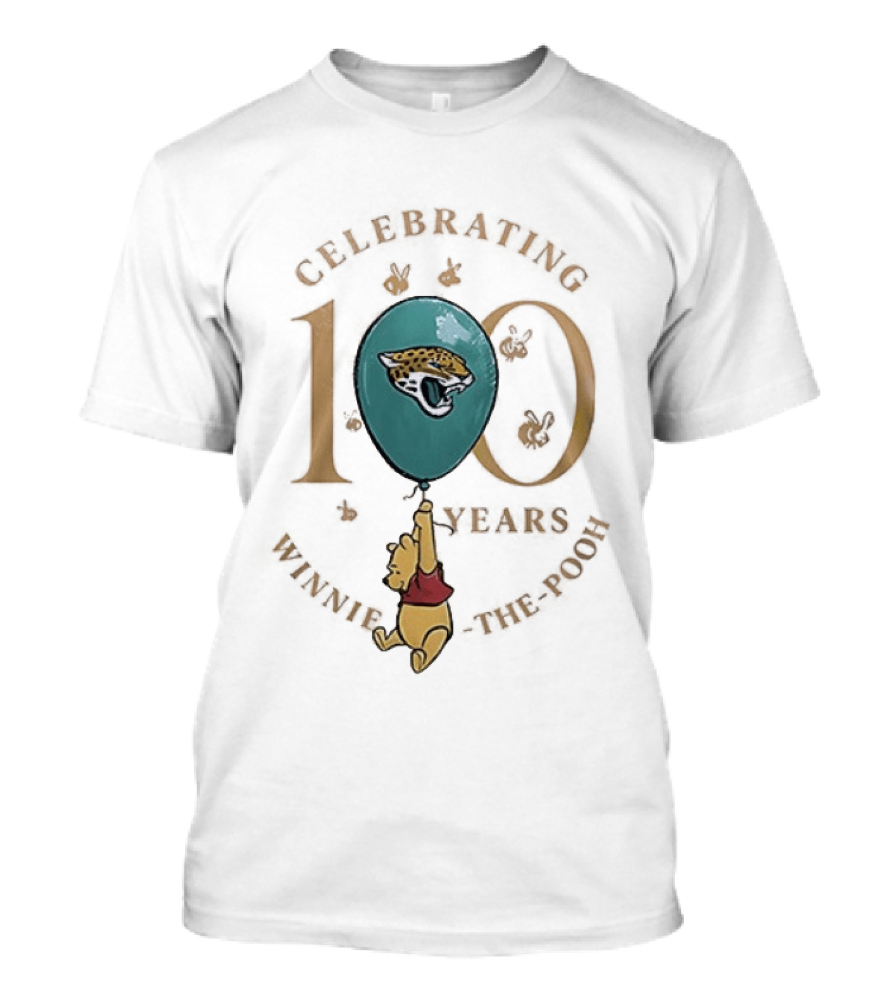 Celebrating 100 Jacksonville Jaguars Winnie The Pooh Anniversary T-Shirt