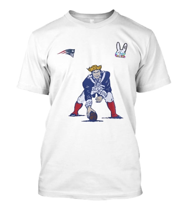 New England Patriots Seguino Aqui Frog Football Player And Bunny Ears T-Shirt