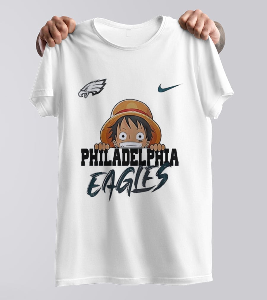 Philadelphia Eagles Monkey D Luffy One Piece Nike Collaboration T-Shirt