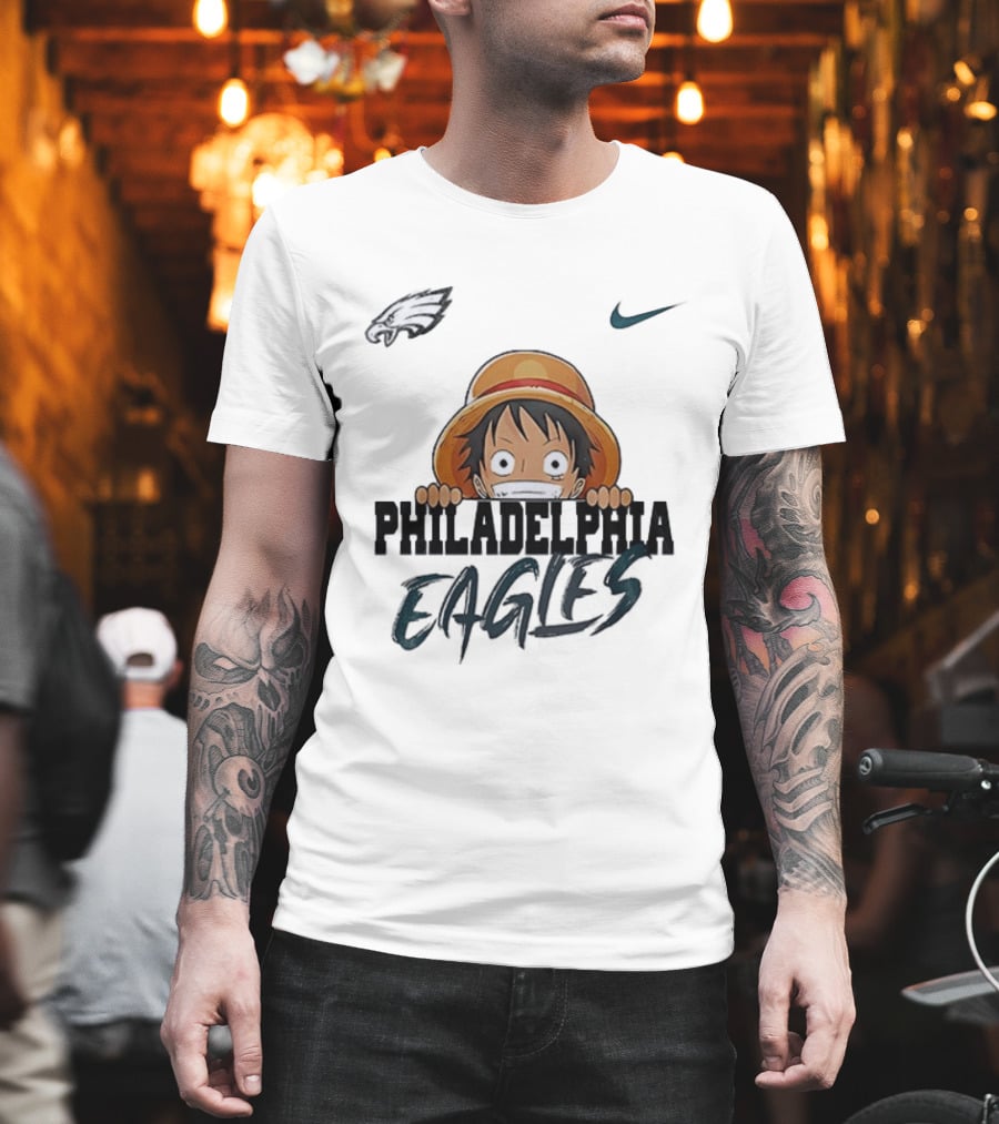 Philadelphia Eagles Monkey D Luffy One Piece Nike Collaboration T-Shirt